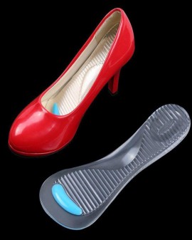 Bộ 2 miếng Silicon đệm lót giày cao gót 19*6,5cm (trắng trong)
